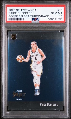 2025 PANINI SELECT WNBA SCORE SELECT THROWBACK PAIGE BUECKERS #18 RC PSA 10