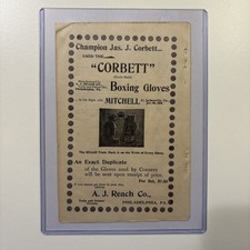 1896 James Corbett Boxing Gloves & Spalding Baseball Catcher Gear Antique Ad