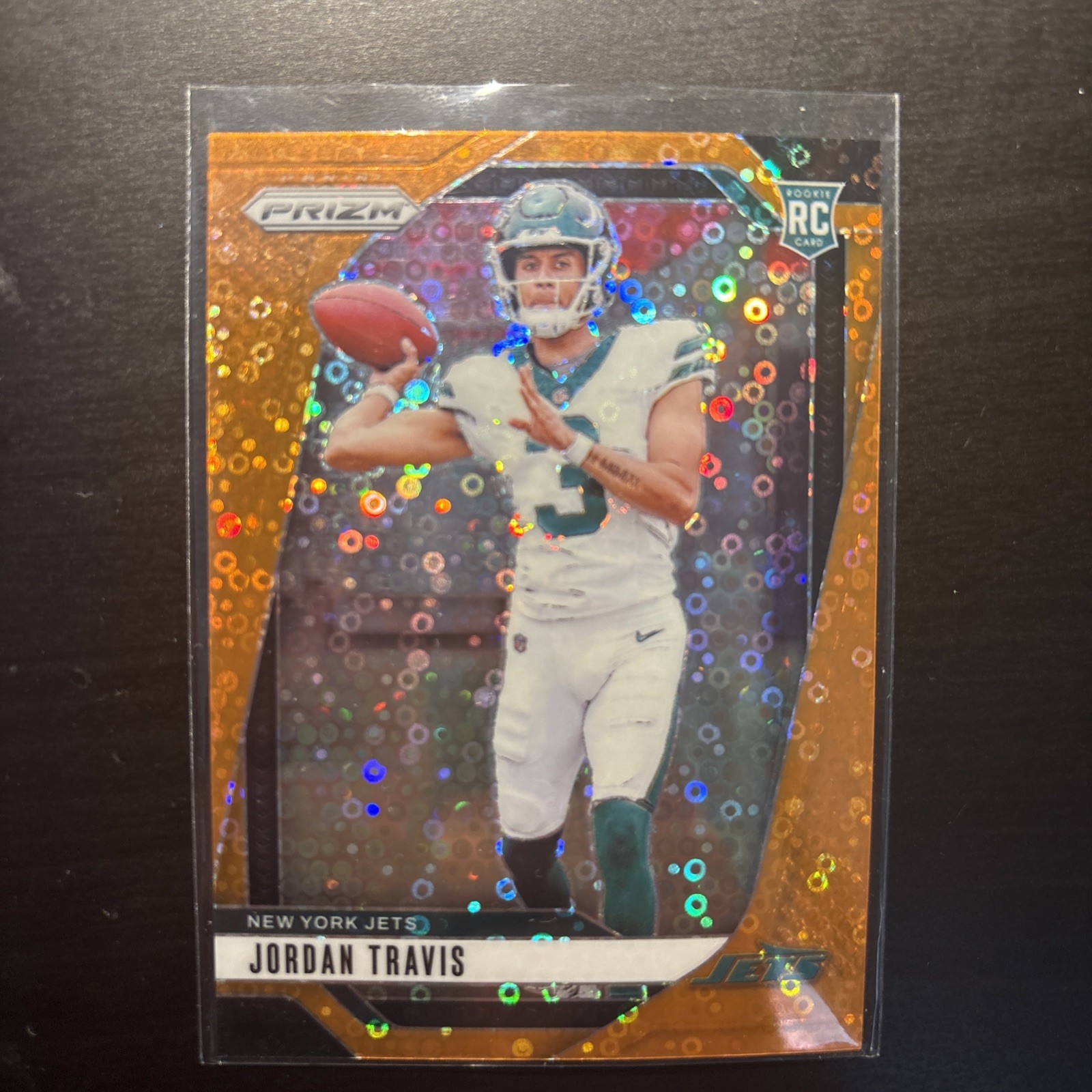 Jordan Travis 2024 Panini Prizm #359 Orange Disco RC Rookies New York Jets