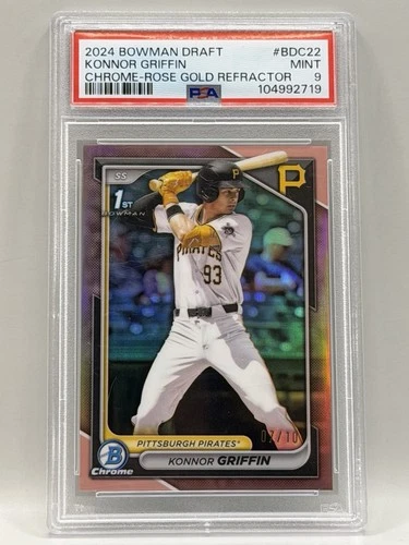 2024 Bowman Chrome Draft Konnor Griffin Rose Gold Refractor #7/10 PSA 9 Mint