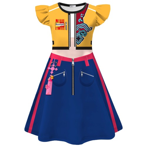 2025 Kid KPop demon hunters dress Cosplay Costume Carnival Party Fancy Dress+Bag - Picture 16 of 27