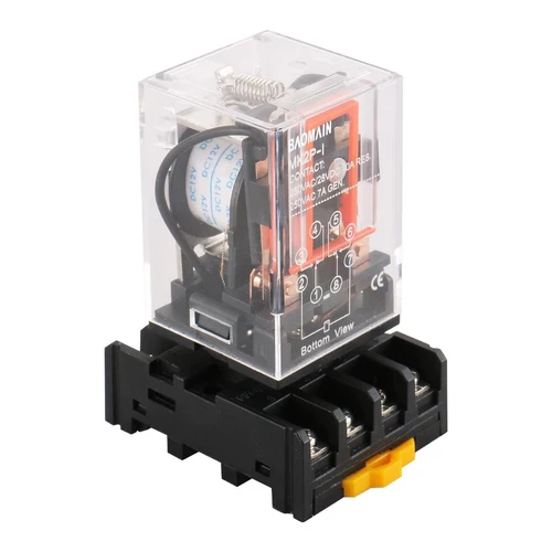 Power Relay MK2P-I DC 12V Coil DPDT 8 Pin with Plug-in Terminal Socket