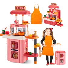 3-in-1 Kids  Toddler Play Kitchen - Interactive Kitchen Playset with Real Co...