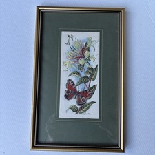 COLLECTABLE Peacock Butterfly Woven Silk Framed Picture by J. & J. Cash Ltd.