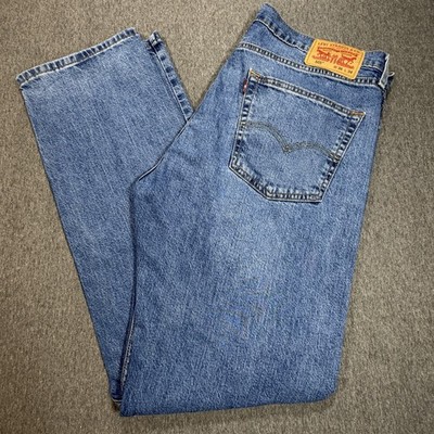 Levis 505 Jeans Mens 36x34 Blue Denim Straight Leg Regular Fit Medium Wash