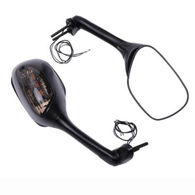 Zijspiegels Motorfiets Achteruitkijkspiegel Achteruitkijkspiegels Met Richtingaanwijzer Voor Suzuki GSXR 600 750 1000 2006-2010 K6 K7 K8 SV650 650S (Color : Black1