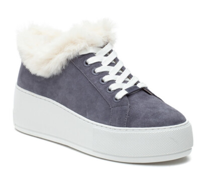 JILDOR Women Suede Platform Sneakers Shoe Sz 9 US Dark Gray Leather Interior