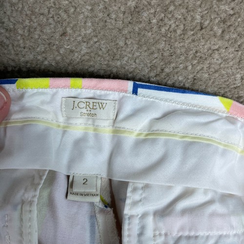 J.Crew Shorts Womens Size 2 Pastel Pink Stretch Geometric Print Casual Chinos - Picture 6 of 8