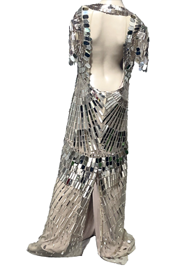 alberta ferretti gold dress Square Neckline Long Dress w/ Tags