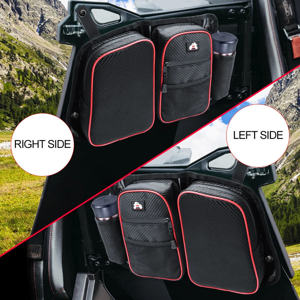UTV Rear Side Door Storage Bag w/Knee Pad For Polaris RZR XP 4 1000 900 Turbo US — 第 3/4 张图片