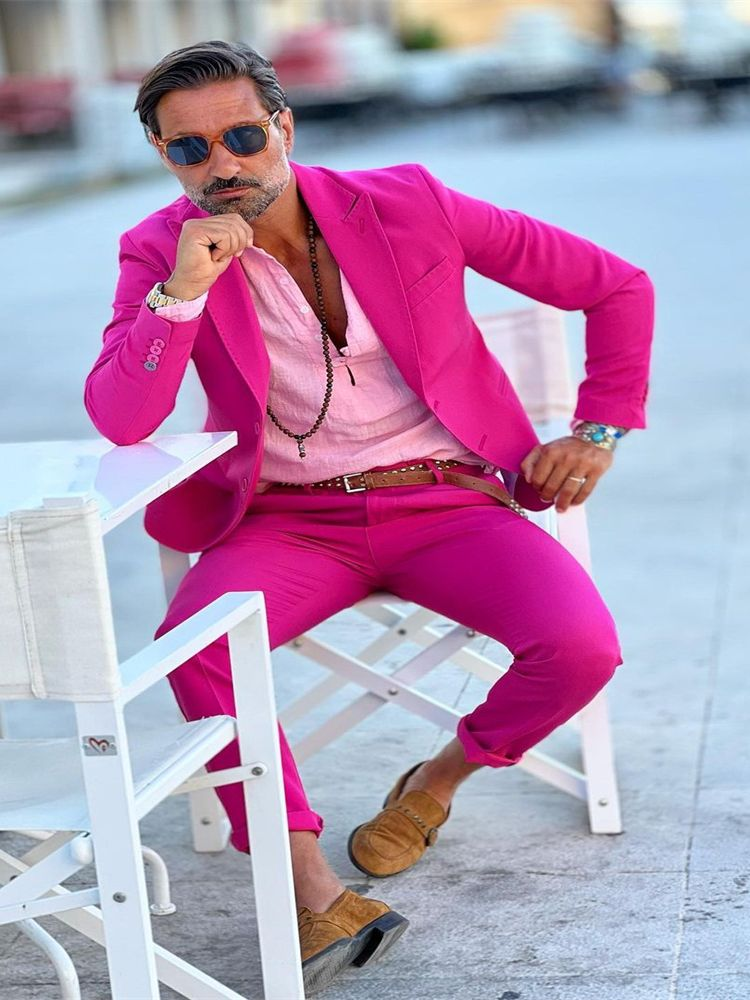 pink dress suit men Dark Pink Dress For Men Men's Suits Hot Pink Dress Suit Men's SuitMeister Basic Pink