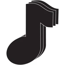 Creative Shapes Black Music Note Cut-Outs - Large  - Large