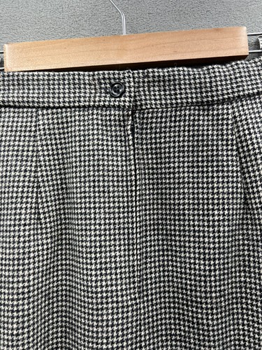 Vintage Oleg Cassini Women's Small Wool Skirt Suit Set Houndstooth Black White - Picture 14 of 22