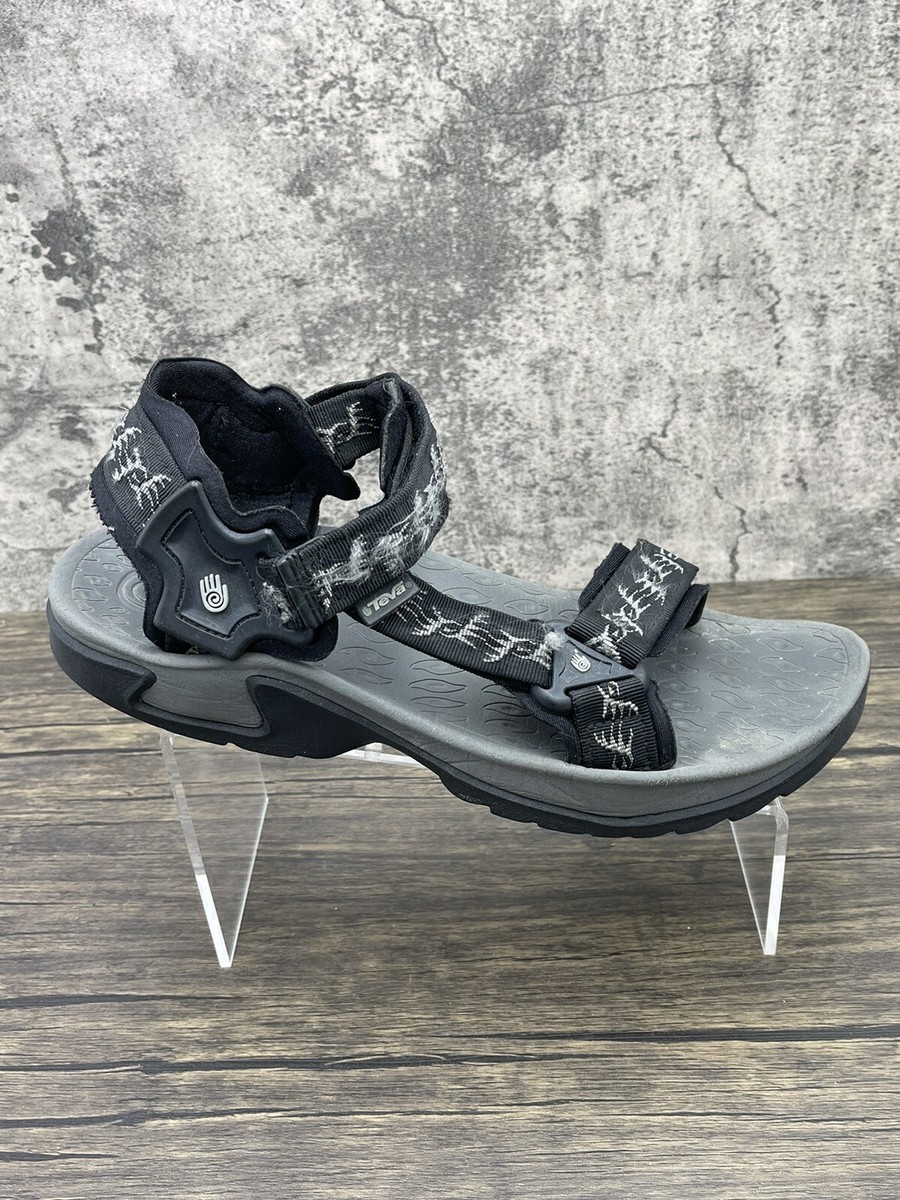 Teva Men’s Hurricane 6677 Classic Adjustable Strap Hiking Sport Sandal size 10 Mens Teva 6677 Hurricane Black Grey Hook & Loop Strap Sport  main image 3