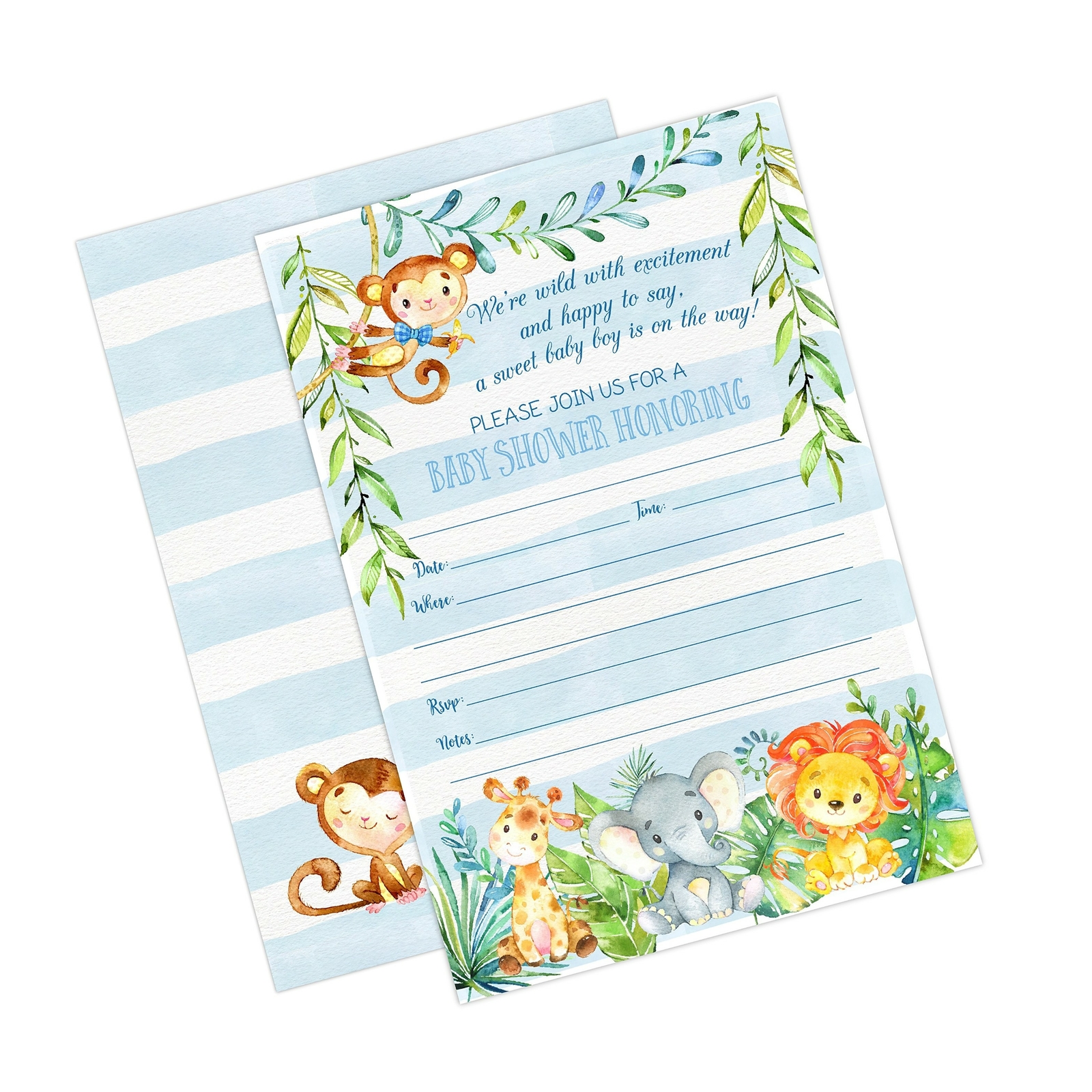 safari baby shower invitations for boy