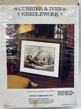 CURRIER  IVES Needlework Crewel Embroidery Kit American Farm Scenes 4 Winter