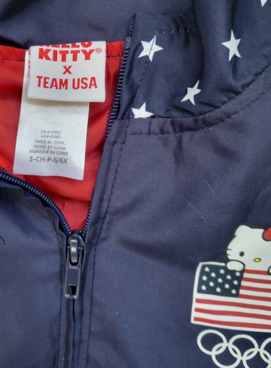 Hello Kitty x Team USA Track Jacket Girls Olympic Windbreaker Sanrio
