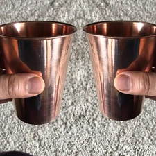2 Quantity Cup Genuine Copper Water Drink Mug Pure Solid ship from USA to USA