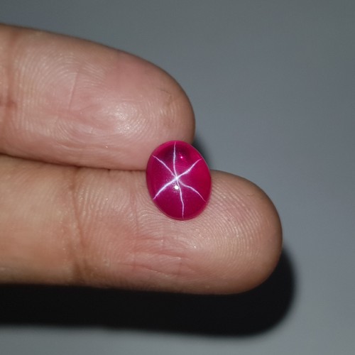 8.0 Ct Certified Natural 6 Rays Star Ruby Oval Red Cabochon Loose Gems AD-457 - Picture 13 of 14