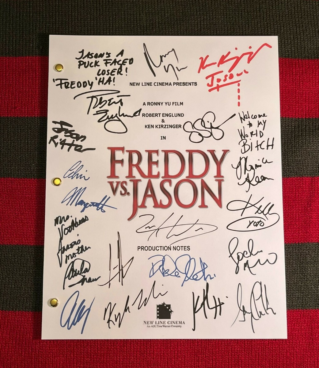 Freddy vs Jason Production Notes- Cast-Signed- Autograph Reprints