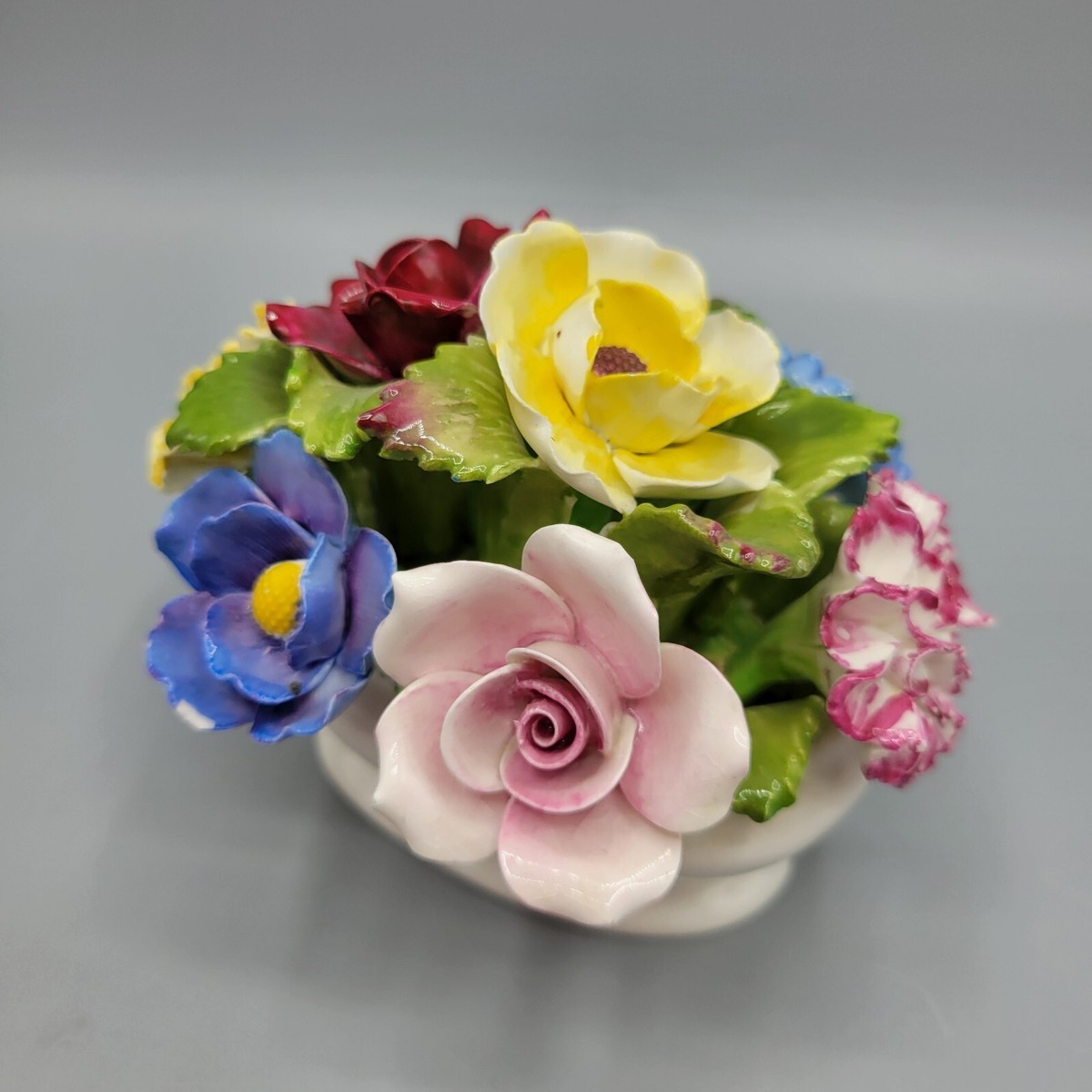Aynsley Hand Painted Flowers In Basket Figurine, England | eBay