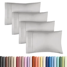 Pillow Cases Set of 4, Hotel Quality Soft Microfiber Pillow Covers by CGK Linens