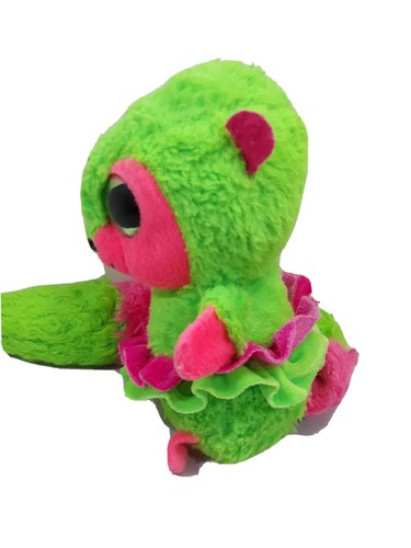 Lemur Plush Green Pink purple bow Plush Stuffed Glitter Big Eyes Long Tail 13" - 第 3/6 張圖片