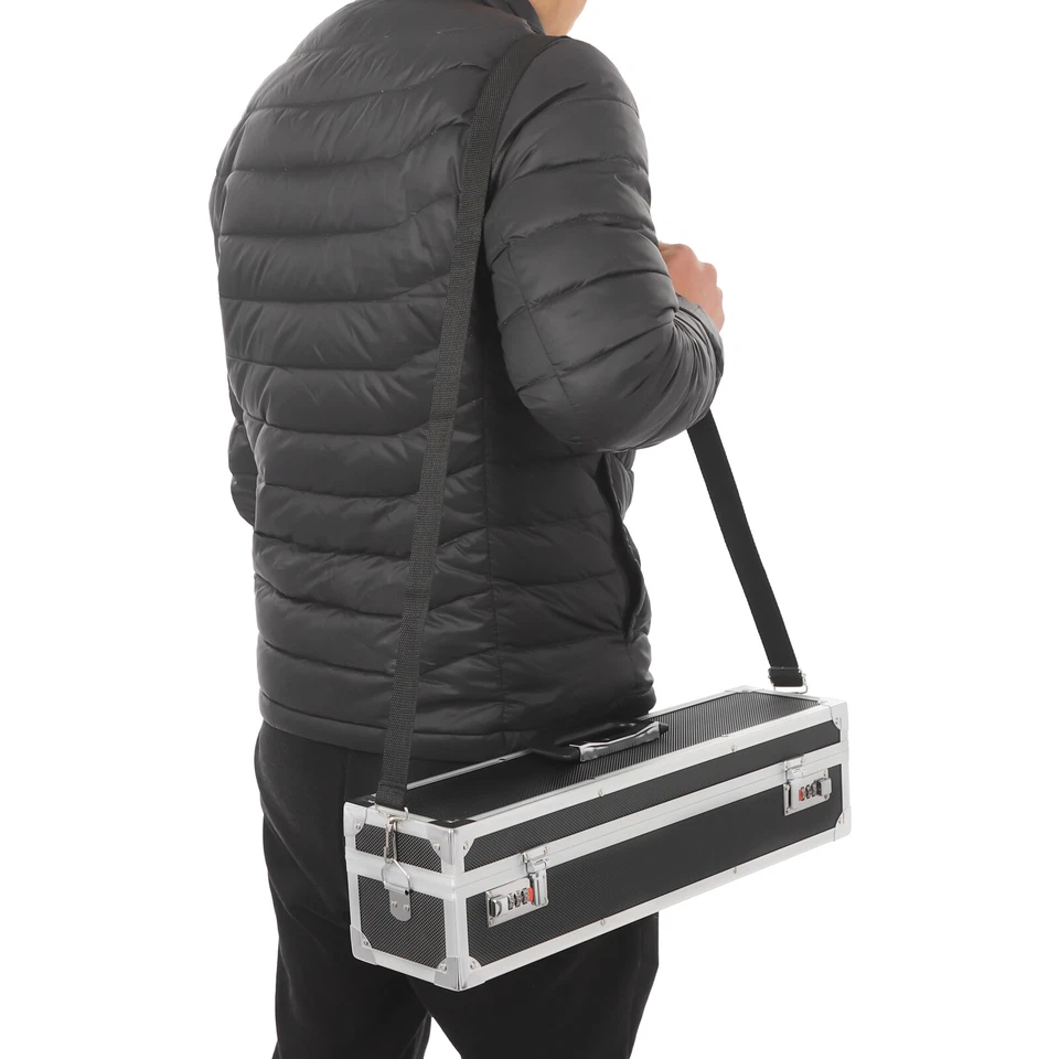 Estuche para cuchillos portátil de 8 ranuras con cerraduras para chefs - Organizador seguro Foto 3 de 4