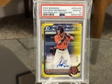 2022 Bowman Anthony Rodriguez 1st Chrome 74/75 Yellow Refractor Autograph PSA 10