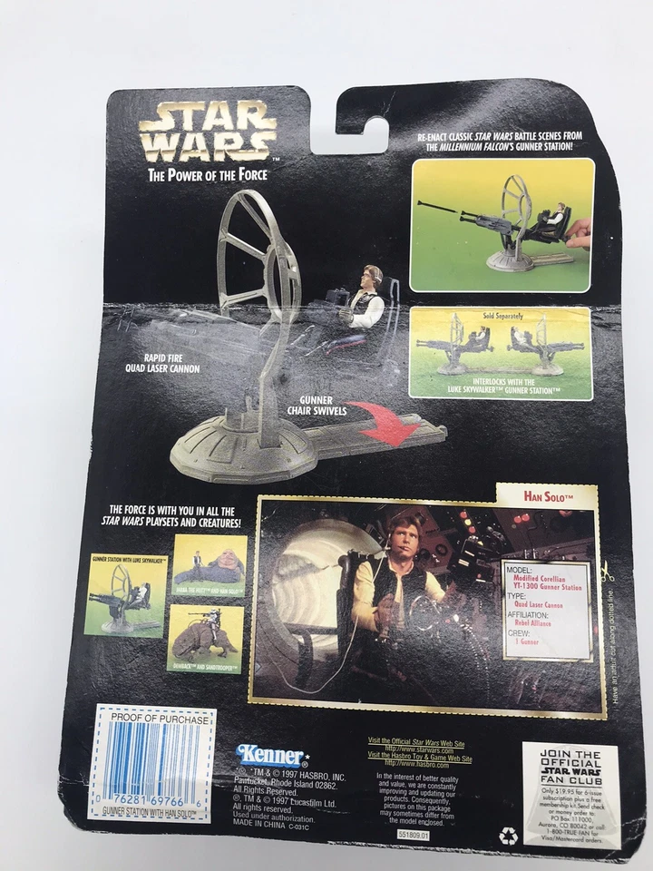 Figura de acción Star Wars The Power of the Force Gunner Station Halcón Milenario Foto 2 de 4