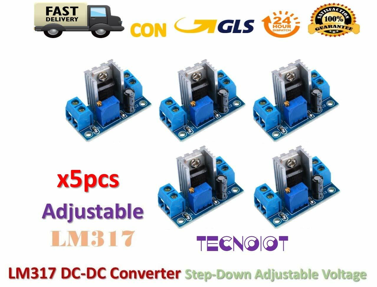 TECNOIOT LM317 DC-DC Converter Regolatore Linear Regolatore Step Down (W5w)