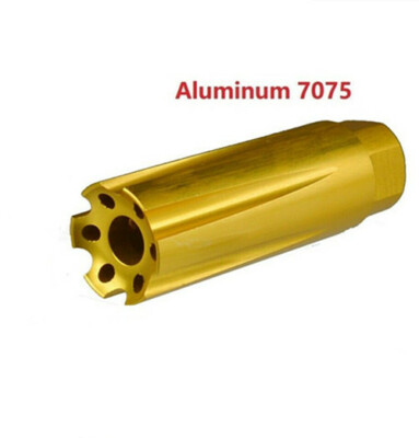 Aluminum Gold Color Low Concussion Muzzle Brake Compensator 1/2x28 For .17HMR