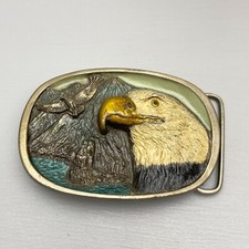 C&J 1986 BALD EAGLE Belt Buckle USA Made