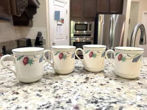 Lenox Chinastone Poppies On Blue 10 oz. Mug - Set of 4