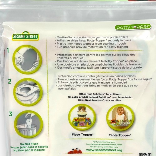 Paquete de 2 (20 piezas) fundas de asiento de inodoro público desechables Sesame Street Elmo para niños - Imagen 9 de 16