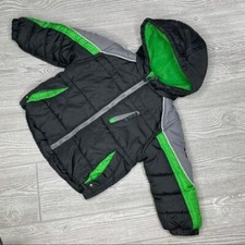 Protection system kids winter jacket 2t green and black snow winter