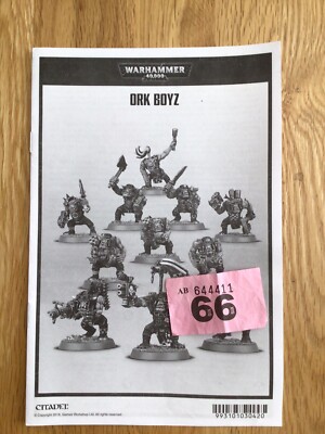 Games Workshop Warhammer 40,000 40k Ork Boyz Instruction Booklet with ...