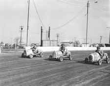 Motor Racing Old Large Photo Micro Midget Racecars Late-1940s