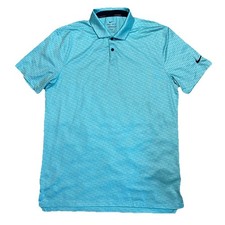 Nike Golf Dri-Fit Polo Shirt Mens M Blue AOP Vapor Standard Fit Performance