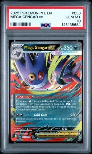 PSA 10 - Mega Gengar EX 056/094 Phantasmal Flames Pokemon TCG
