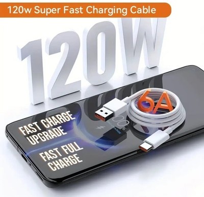 Super Charging Schnell Ladekabel USB Typ-C 120W Turbo Für Xiaomi Oppo Pixel