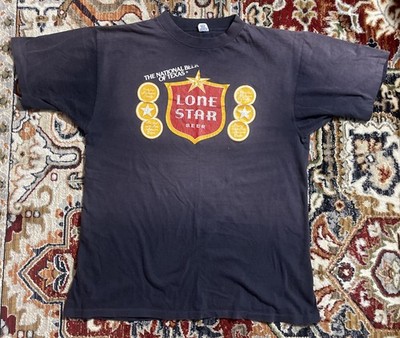 Vintage 70s 80s Artex Lone Star Beer Tee T-Shirt ADULT LARGE L Distressed Faded