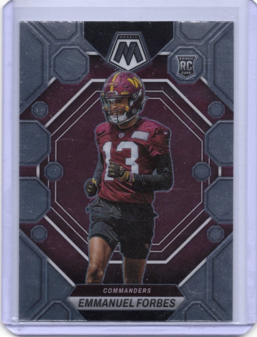 2023 Panini Mosaic Emmanuel Forbes Commanders Rookie #319 Silver Prizm