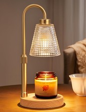 Wood Color& Clear Candle Warmer Lamp with Timer, Dimmable Candle Warmer for J...
