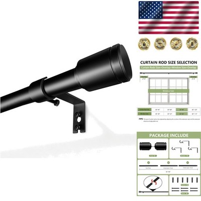Transform Your Space with 30-90 Inch Black Curtain Rods for Medium Curtains