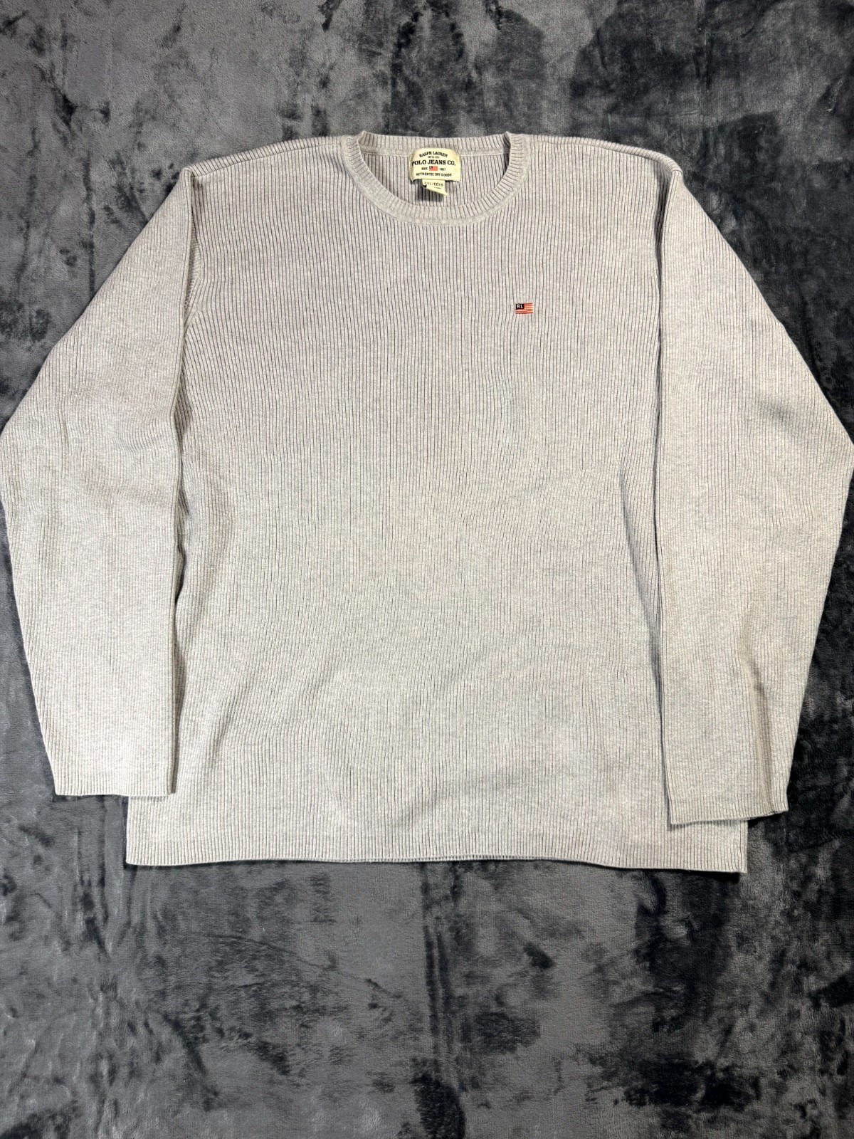 Vintage Polo Jeans Co. Ralph Lauren Shirt Mens 2XL Gray  Crew Neck Outdoor