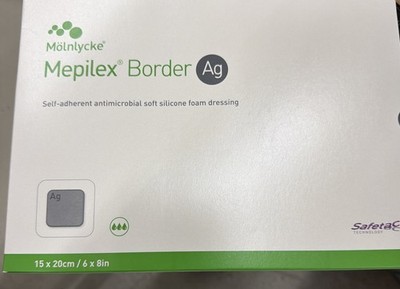 Mepilex Border Ag Antimicrobial Bordered Foam Dressing W/ Silver 6x8in - 5/Box