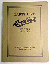 Antique Vintage Model 75 & B Willys Overland Toledo OH Parts List Book EX+