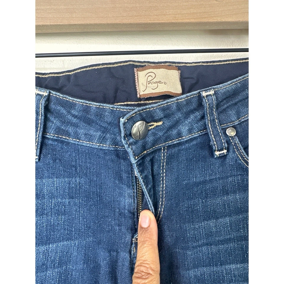 Paige Canyon Boot Medium Dark Flare Jeans Size 29 - Image 2 of 4