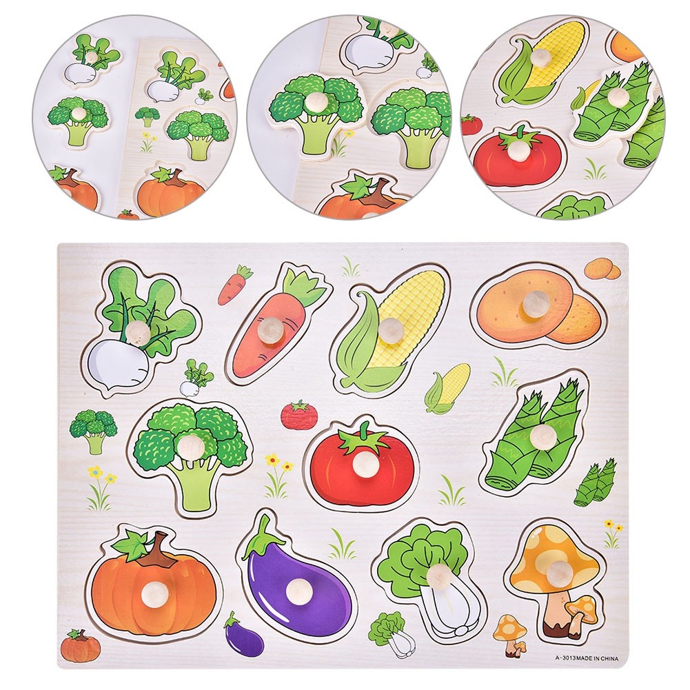 1Set Educational Wooden Puzzle Kids Children Interesting Early Learning Pr KRI✈️